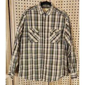 Ruff Hewn Mens Plaid L/S Shirt Sz L 100% Cotton 90s Y2K‎ 00s Streetwear Western